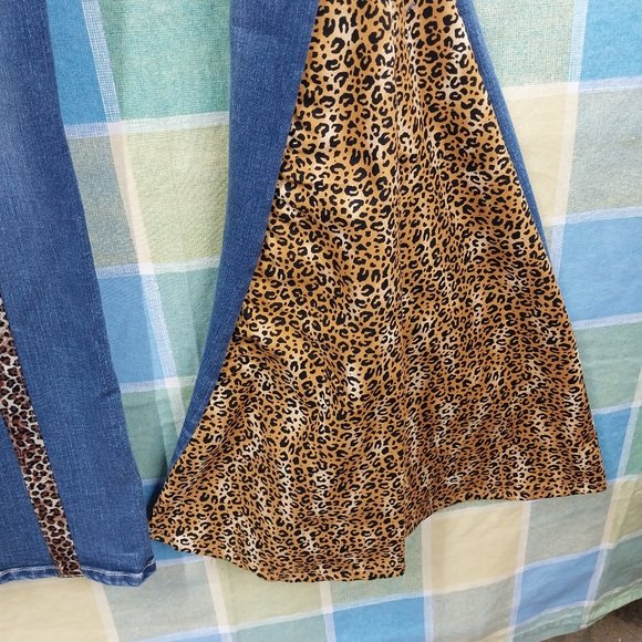 2529 Jeaniemade Size 20 Time And Tru  Stretch  Upcycled Bell-Bottoms - Picture 3 of 5